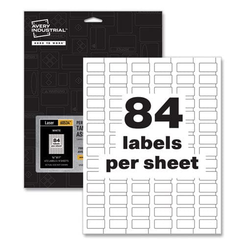 Avery Permatrack Tamper-evident Asset Tag Labels Laser Printers 0.5 X 1 White 84/sheet 8 Sheets/pack - Office - Avery®