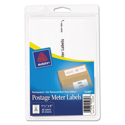 Avery Postage Meter Labels For Personal Post Office 1.78 X 6 White 2/sheet 30 Sheets/pack (5289) - Office - Avery®