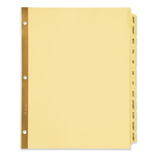 Avery Preprinted Laminated Tab Dividers With Gold Reinforced Binding Edge 12-tab Jan. To Dec. 11 X 8.5 Buff 1 Set - Office - Avery®