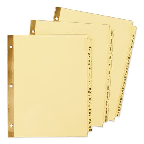 Avery Preprinted Laminated Tab Dividers With Gold Reinforced Binding Edge 12-tab Jan. To Dec. 11 X 8.5 Buff 1 Set - Office - Avery®