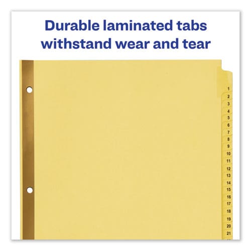 Avery Preprinted Laminated Tab Dividers With Gold Reinforced Binding Edge 31-tab 1 To 31 11 X 8.5 Buff 1 Set - Office - Avery®