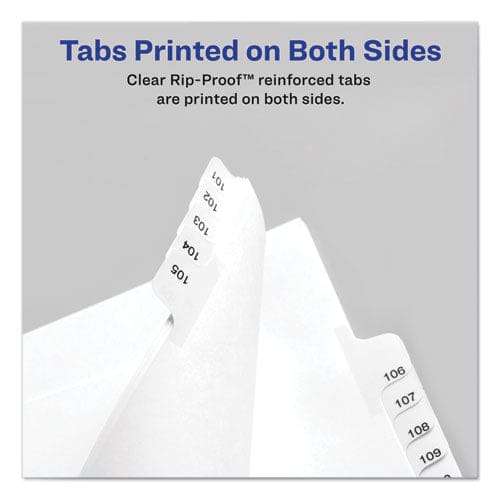 Avery Preprinted Legal Exhibit Side Tab Index Dividers Allstate Style 10-tab 1 11 X 8.5 White 25/pack - Office - Avery®