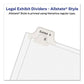 Avery Preprinted Legal Exhibit Side Tab Index Dividers Allstate Style 10-tab 18 11 X 8.5 White 25/pack - Office - Avery®