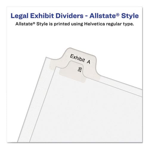 Avery Preprinted Legal Exhibit Side Tab Index Dividers Allstate Style 10-tab 23 11 X 8.5 White 25/pack - Office - Avery®