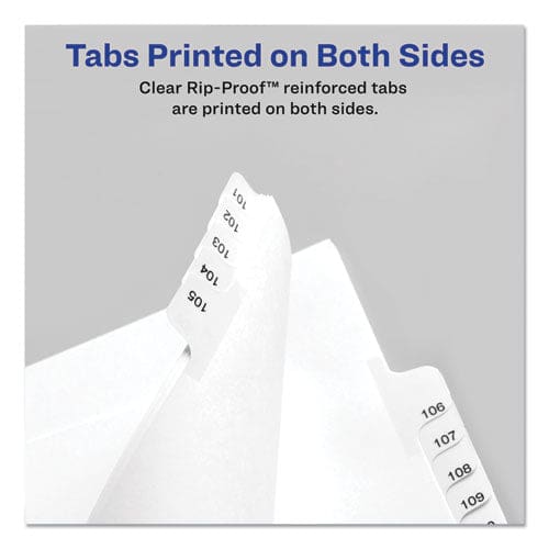 Avery Preprinted Legal Exhibit Side Tab Index Dividers Allstate Style 10-tab 24 11 X 8.5 White 25/pack - Office - Avery®