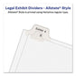 Avery Preprinted Legal Exhibit Side Tab Index Dividers Allstate Style 10-tab 5 11 X 8.5 White 25/pack - Office - Avery®