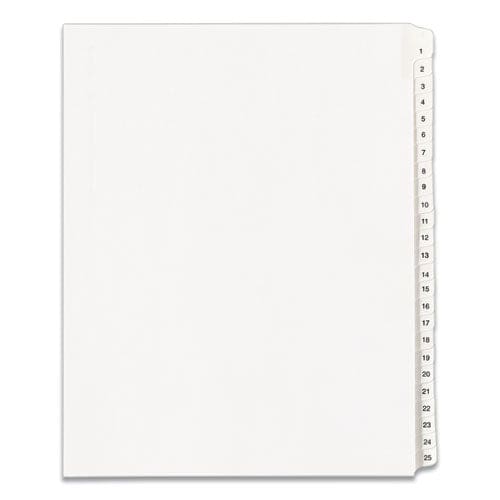 Avery Preprinted Legal Exhibit Side Tab Index Dividers Allstate Style 25-tab 1 To 25 11 X 8.5 White 1 Set (1701) - Office - Avery®