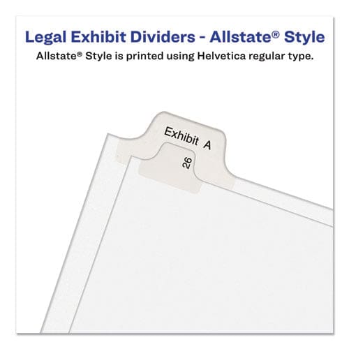 Avery Preprinted Legal Exhibit Side Tab Index Dividers Allstate Style 25-tab 151 To 175 11 X 8.5 White 1 Set - Office - Avery®