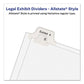 Avery Preprinted Legal Exhibit Side Tab Index Dividers Allstate Style 26-tab J 11 X 8.5 White 25/pack - Office - Avery®