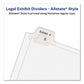 Avery Preprinted Legal Exhibit Side Tab Index Dividers Allstate Style 26-tab W 11 X 8.5 White 25/pack - Office - Avery®