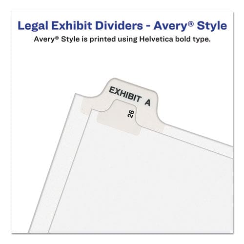 Avery Preprinted Legal Exhibit Side Tab Index Dividers Avery Style 10-tab 1 11 X 8.5 White 25/pack - Office - Avery®