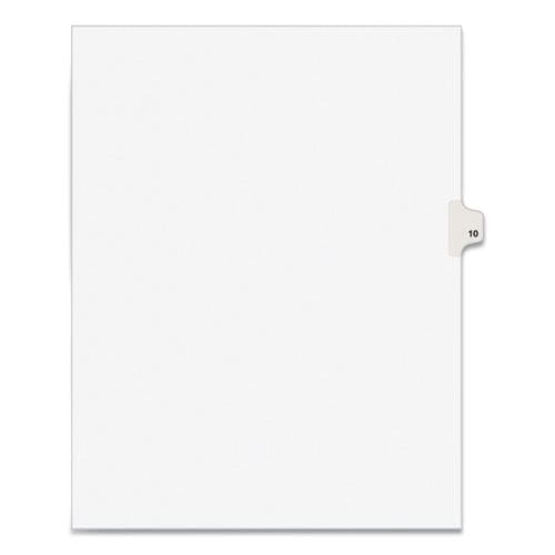 Avery Preprinted Legal Exhibit Side Tab Index Dividers Avery Style 10-tab 10 11 X 8.5 White 25/pack - Office - Avery®