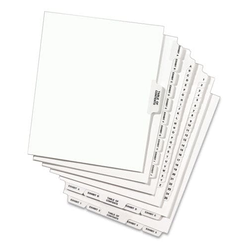 Avery Preprinted Legal Exhibit Side Tab Index Dividers Avery Style 10-tab 10 11 X 8.5 White 25/pack - Office - Avery®