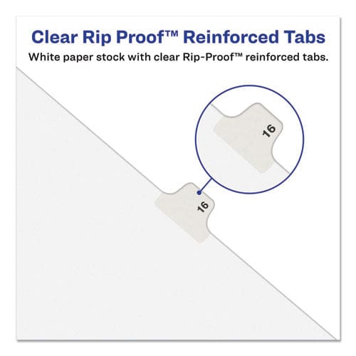 Avery Preprinted Legal Exhibit Side Tab Index Dividers Avery Style 10-tab 10 11 X 8.5 White 25/pack - Office - Avery®