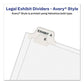 Avery Preprinted Legal Exhibit Side Tab Index Dividers Avery Style 10-tab 2 11 X 8.5 White 25/pack - Office - Avery®