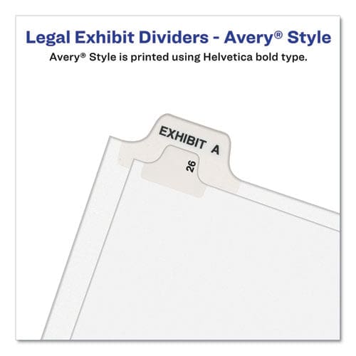 Avery Preprinted Legal Exhibit Side Tab Index Dividers Avery Style 10-tab 5 11 X 8.5 White 25/pack - Office - Avery®