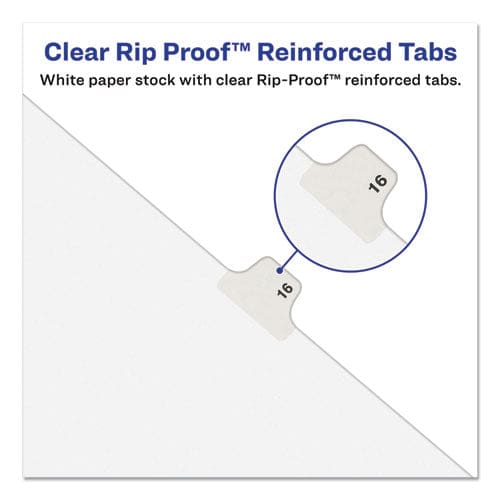 Avery Preprinted Legal Exhibit Side Tab Index Dividers Avery Style 10-tab 5 11 X 8.5 White 25/pack - Office - Avery®