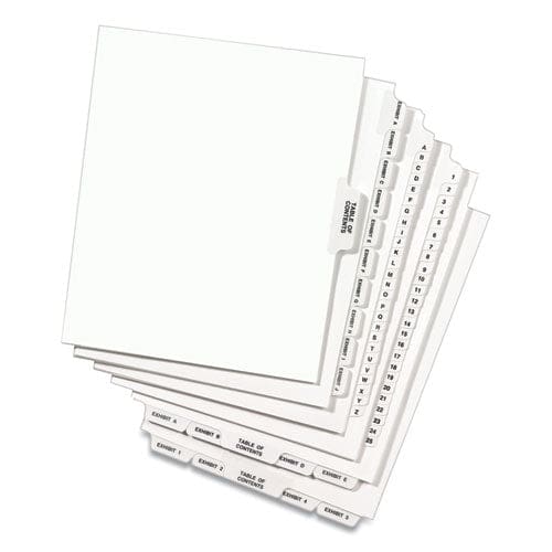 Avery Preprinted Legal Exhibit Side Tab Index Dividers Avery Style 10-tab 6 11 X 8.5 White 25/pack - Office - Avery®