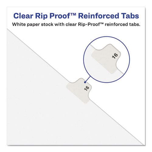 Avery Preprinted Legal Exhibit Side Tab Index Dividers Avery Style 10-tab 7 11 X 8.5 White 25/pack - Office - Avery®