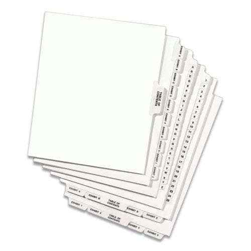 Avery Preprinted Legal Exhibit Side Tab Index Dividers Avery Style 10-tab 8 11 X 8.5 White 25/pack - Office - Avery®