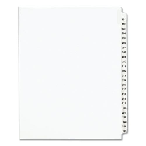 Avery Preprinted Legal Exhibit Side Tab Index Dividers Avery Style 25-tab 201 To 225 11 X 8.5 White 1 Set (1338) - Office - Avery®