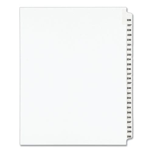 Avery Preprinted Legal Exhibit Side Tab Index Dividers Avery Style 25-tab 226 To 250 11 X 8.5 White 1 Set (1339) - Office - Avery®