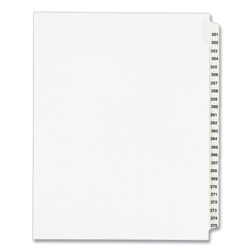 Avery Preprinted Legal Exhibit Side Tab Index Dividers Avery Style 25-tab 251 To 275 11 X 8.5 White 1 Set (1340) - Office - Avery®