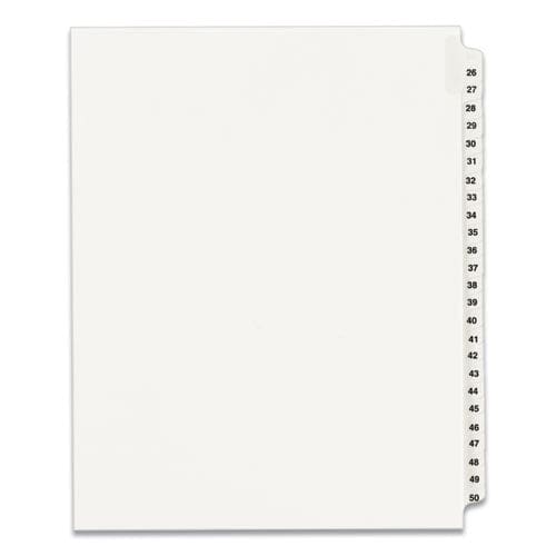 Avery Preprinted Legal Exhibit Side Tab Index Dividers Avery Style 25-tab 26 To 50 11 X 8.5 White 1 Set (1331) - Office - Avery®