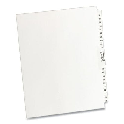 Avery Preprinted Legal Exhibit Side Tab Index Dividers Avery Style 26-tab 51 To 75 11 X 8.5 White 1 Set - Office - Avery®