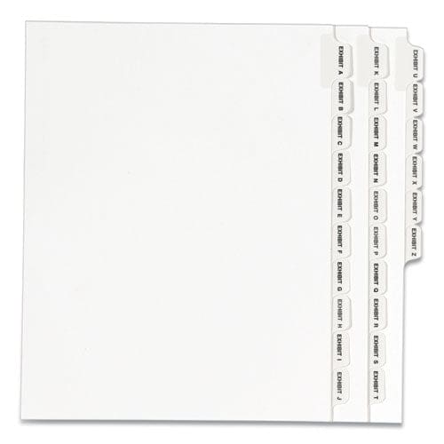 Avery Preprinted Legal Exhibit Side Tab Index Dividers Avery Style 26-tab Exhibit A To Exhibit Z 11 X 8.5 White 1 Set (1370) - Office -