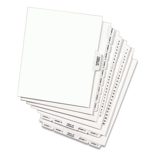 Avery Preprinted Legal Exhibit Side Tab Index Dividers Avery Style 26-tab A To Z 11 X 8.5 White 1 Set (1400) - Office - Avery®