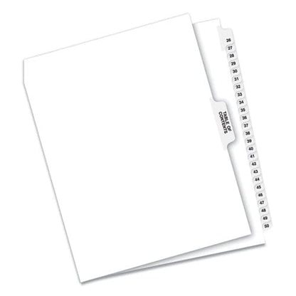 Avery Preprinted Legal Exhibit Side Tab Index Dividers Avery Style 26-tab 26 To 50 11 X 8.5 White 1 Set - Office - Avery®