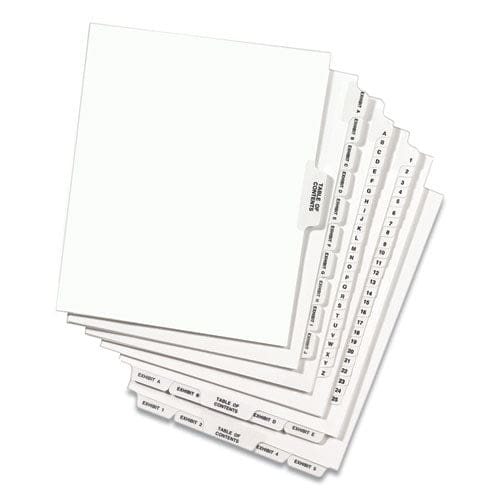 Avery Preprinted Legal Exhibit Side Tab Index Dividers Avery Style 27-tab A To Z 11 X 8.5 White 1 Set - Office - Avery®