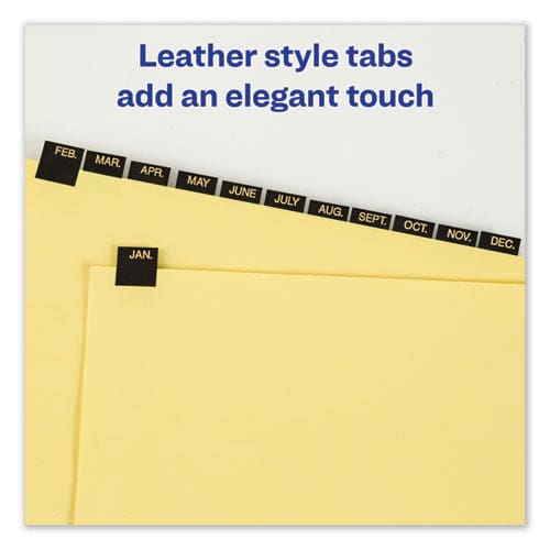 Avery Preprinted Red Leather Tab Dividers With Clear Reinforced Edge 12-tab Jan. To Dec. 11 X 8.5 Buff 1 Set - Office - Avery®