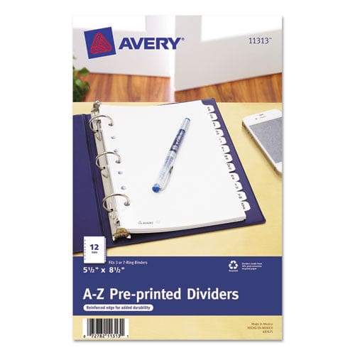 Avery Preprinted Tab Dividers 12-tab A To Z 8.5 X 5.5 White 1 Set - Office - Avery®