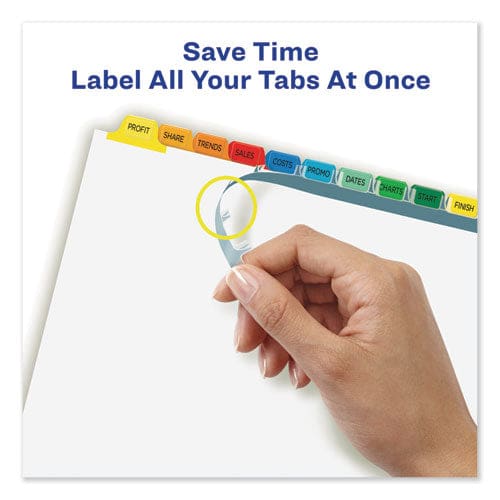 Avery Print And Apply Index Maker Clear Label Dividers 12-tab Color Tabs 11 X 8.5 White 5 Sets - School Supplies - Avery®