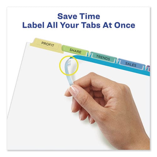 Avery Print And Apply Index Maker Clear Label Dividers 5-tab Color Tabs 11 X 8.5 White Contemporary Color Tabs 25 Sets - School Supplies -