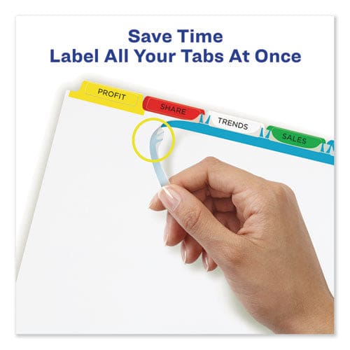 Avery Print And Apply Index Maker Clear Label Dividers 5-tab Color Tabs 11 X 8.5 White Traditional Color Tabs 25 Sets - School Supplies -