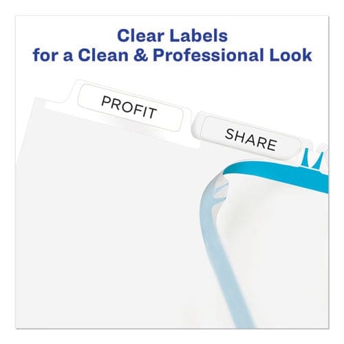 Avery Print And Apply Index Maker Clear Label Dividers 5-tab White Tabs 11 X 8.5 White 5 Sets - School Supplies - Avery®