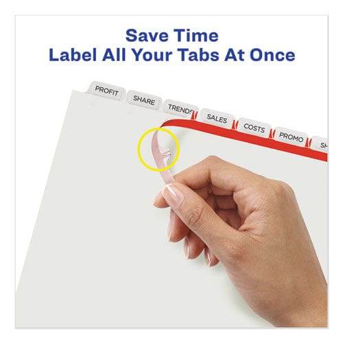 Avery Print And Apply Index Maker Clear Label Dividers 8-tab 11 X 8.5 White 5 Sets - School Supplies - Avery®