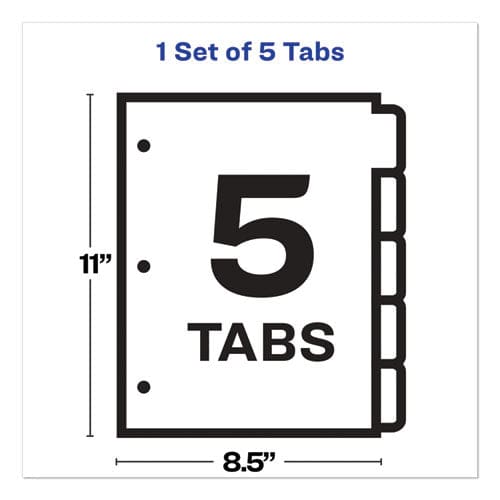 Avery Print And Apply Index Maker Clear Label Dividers Big Tab 5-tab White Tabs 11 X 8.5 White 1 Set - School Supplies - Avery®