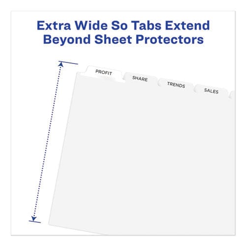 Avery Print And Apply Index Maker Clear Label Dividers Extra Wide Tab 5-tab White Tabs 11.25 X 9.25 White 5 Sets - School Supplies - Avery®