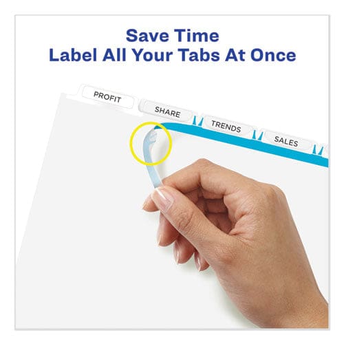 Avery Print And Apply Index Maker Clear Label Dividers Extra Wide Tab 5-tab White Tabs 11.25 X 9.25 White 5 Sets - School Supplies - Avery®