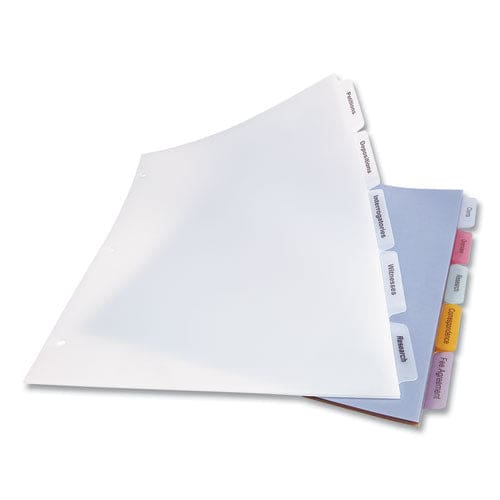 Avery Print And Apply Index Maker Clear Label Plastic Dividers With Printable Label Strip 5-tab 11 X 8.5 Assorted Tabs 5 Sets - School