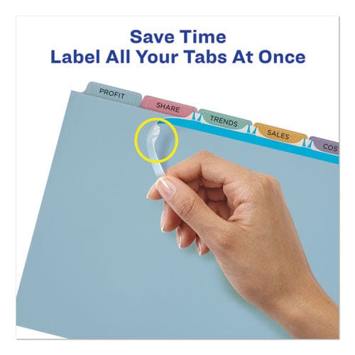 Avery Print And Apply Index Maker Clear Label Plastic Dividers With Printable Label Strip 5-tab 11 X 8.5 Assorted Tabs 5 Sets - School