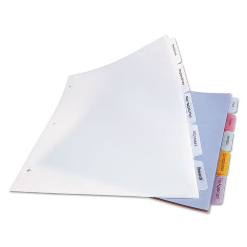 Avery Print And Apply Index Maker Clear Label Plastic Dividers With Printable Label Strip 5-tab 11 X 8.5 Assorted Tabs 5 Sets - School