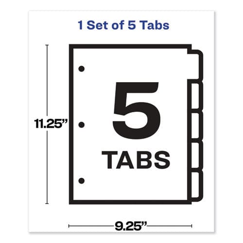 Avery Print And Apply Index Maker Clear Label Sheet Protector Dividers With White Tabs 5-tab 11 X 8.5 White 1 Set - School Supplies - Avery®