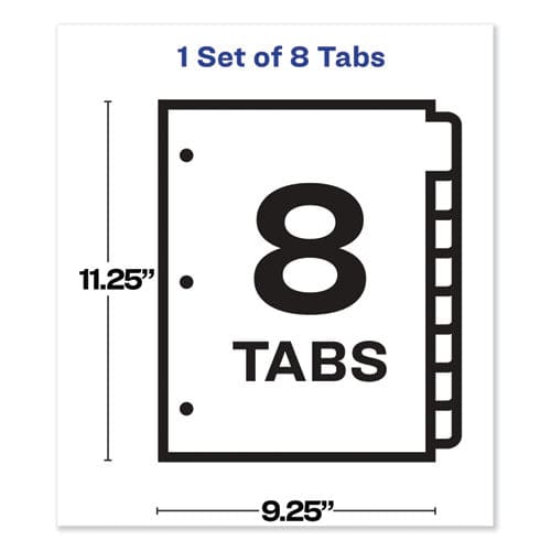 Avery Print And Apply Index Maker Clear Label Sheet Protector Dividers With White Tabs 8-tab 11 X 8.5 Clear 1 Set - School Supplies - Avery®