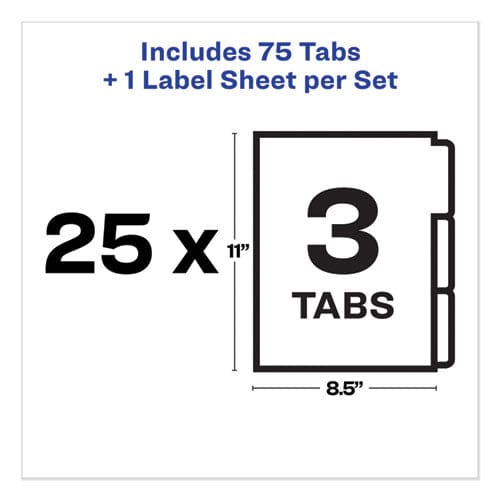 Avery Print And Apply Index Maker Clear Label Unpunched Dividers 3-tab 11 X 8.5 White 25 Sets - School Supplies - Avery®