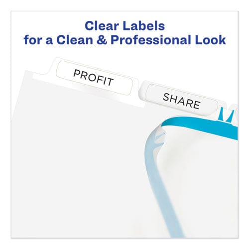 Avery Print And Apply Index Maker Clear Label Unpunched Dividers 5-tab 11 X 8.5 White 25 Sets - School Supplies - Avery®